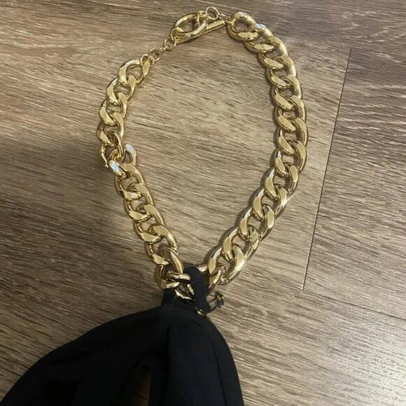 Veronica Beard Reze Gold Chain Halter Maxi Ink M - Picture 8 of 12